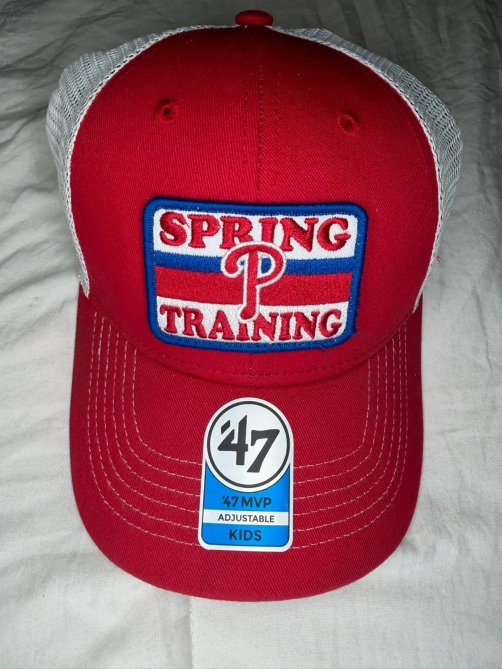 '47 Phila Phillies Spring Training Snap Back Trucker Hat Red White Kids - NWT